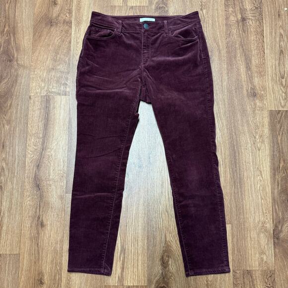 Ann Taylor LOFT Curvy Skinny Cords Size 10/30 Red Corduroy Pants Womens - Picture 1 of 7